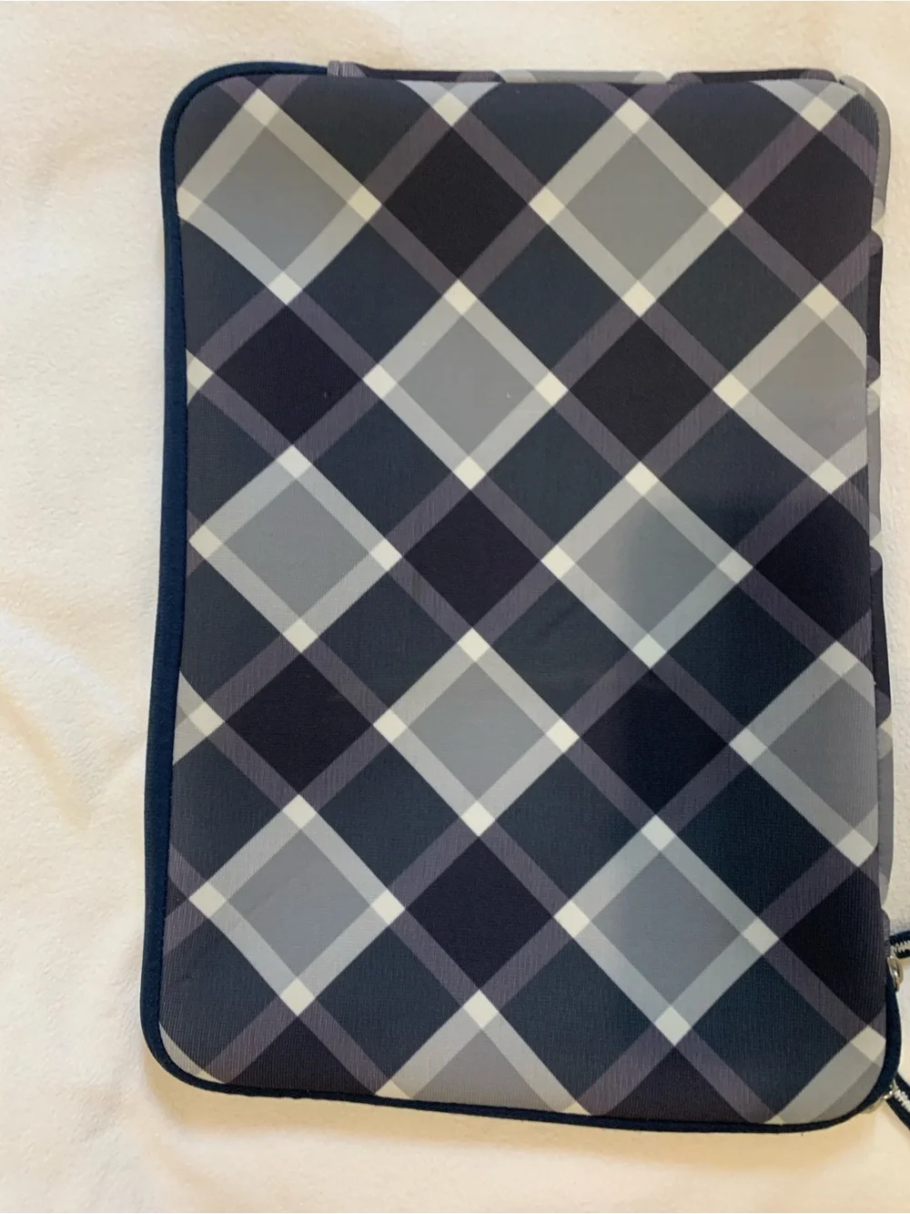 Tommy Hilfiger Navy and Gray Plaid Laptop Sleeve